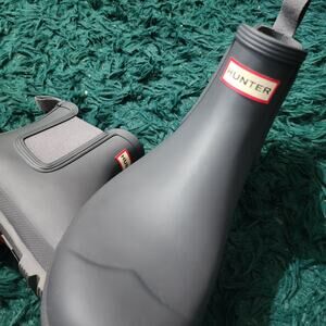 Hunter Chelsea Rain Boots Matte Gray Waterproof Rubber Men’s US 12